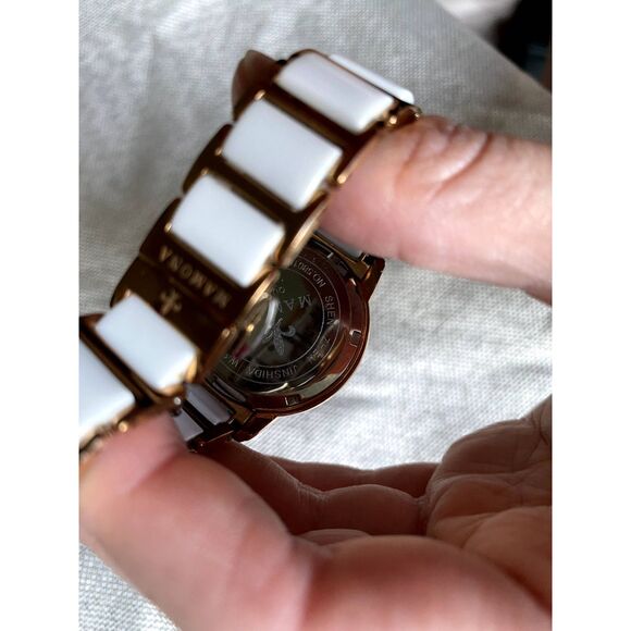 MAMONA Rose Gold Chronograph Wristwatch- Mother of Pearl Watch Face - Picture 7 of 8